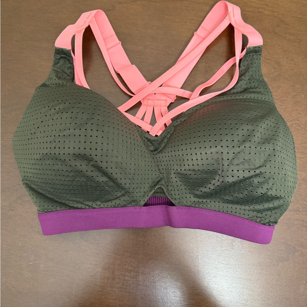 Women's Green and Pink Victoria Secret Sports Bra